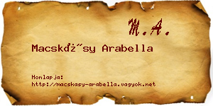Macskásy Arabella névjegykártya